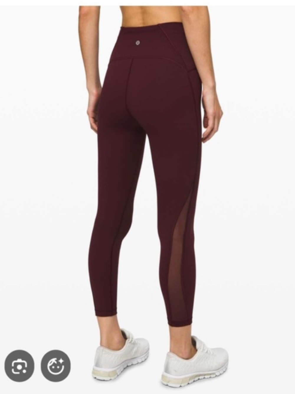 Burgundy mesh panel lulu lemon leggings